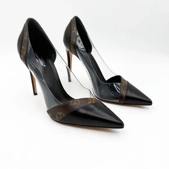 Louis Vuitton LV Monogram Call Back Heels Pumps EU 39.5 US 9.5 - Picture 2 of 12